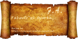 Faluvégi Avarka névjegykártya
